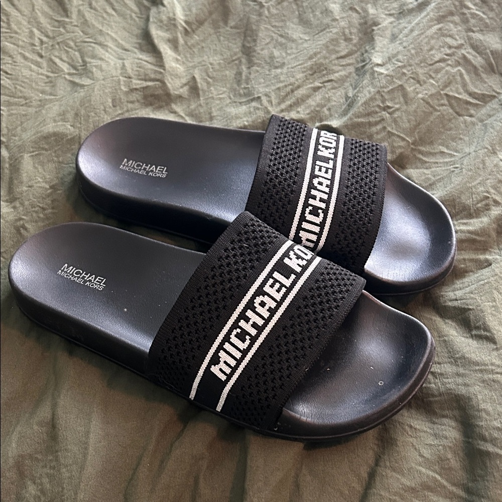 Michael Kors Black Slide Sandals for Women